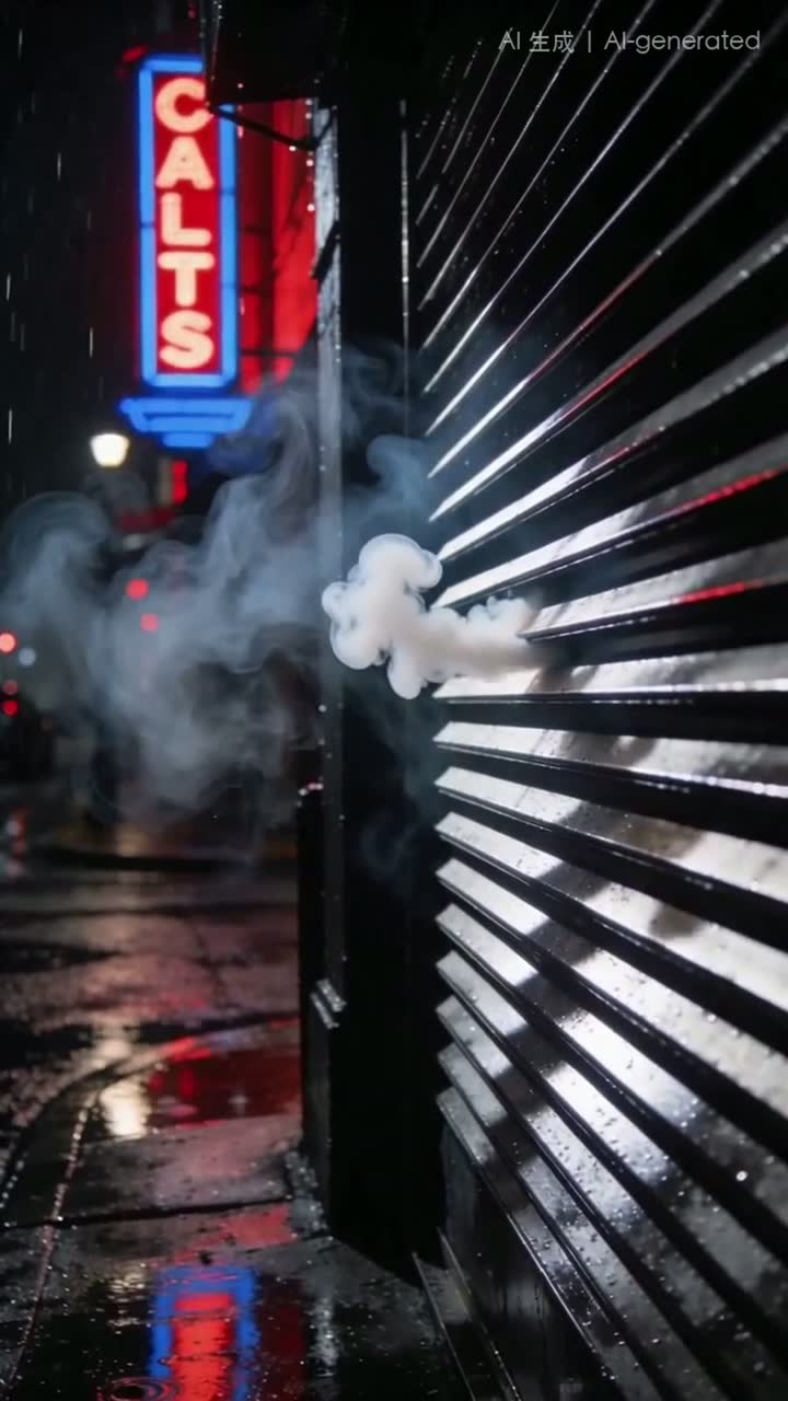 A Studio Without a Crew — a neon-lit street from the film